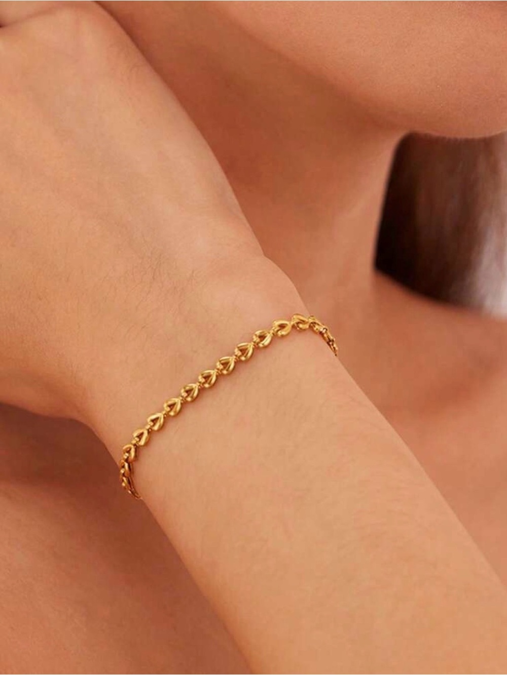 #190 Stainless Steel Heart Tassel Waterproof Beach Bracelet